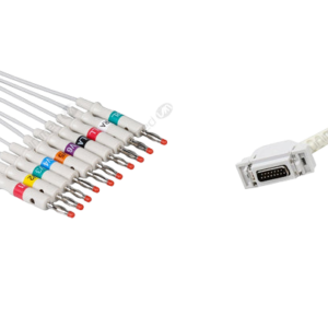 Hellige Compatible One Piece Reusable EKG Cable with Resistance – AHA
