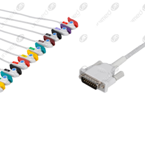 Philips Compatible One Piece Reusable EKG Cable – IEC